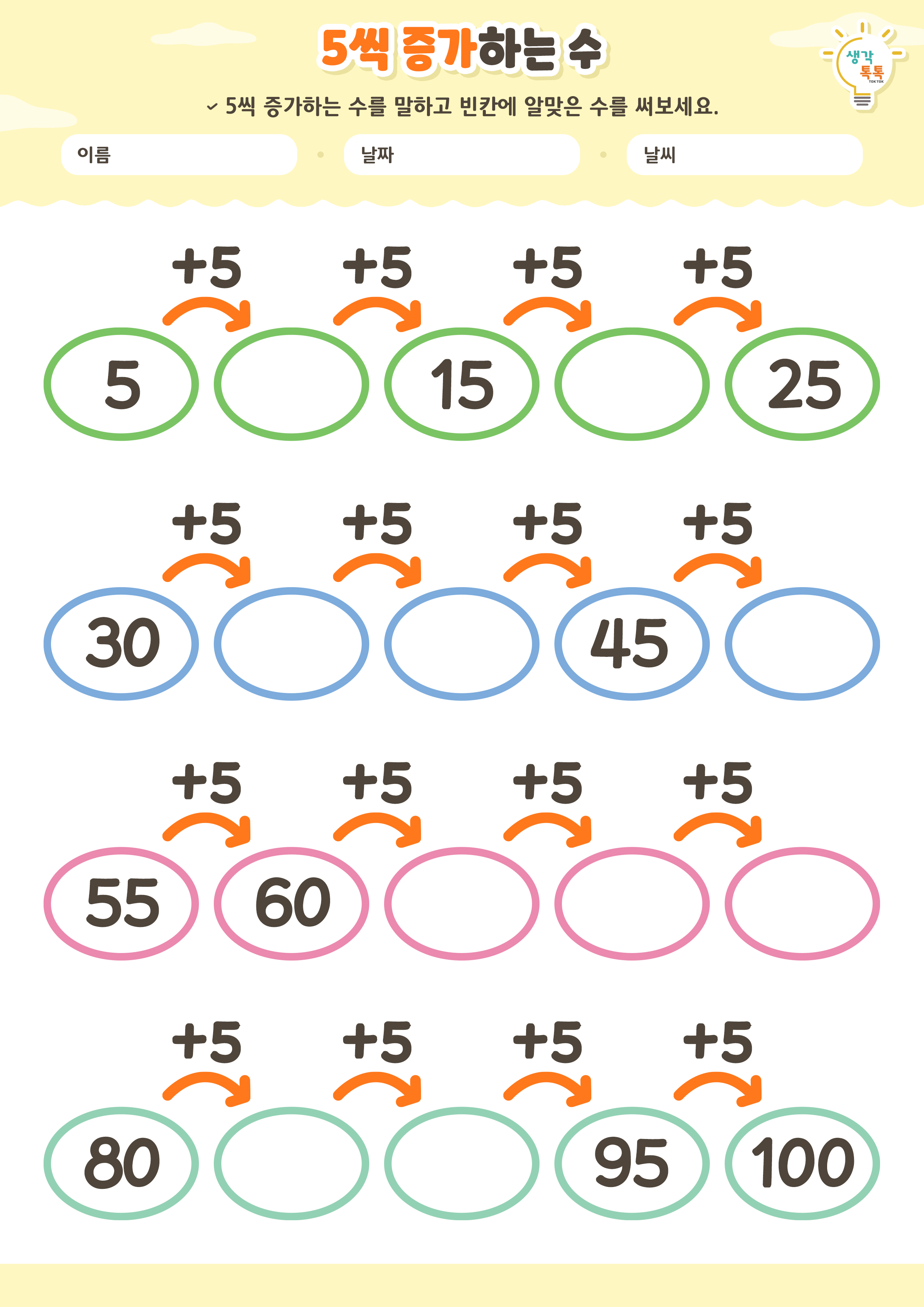 나의 가족 소개하기 활동지